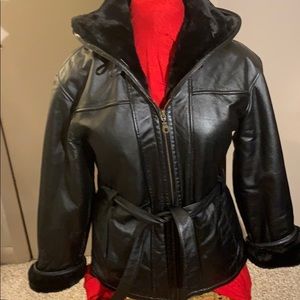 Wilsons leather belted jacket